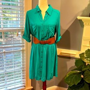 A. Byer teal belted dress size large